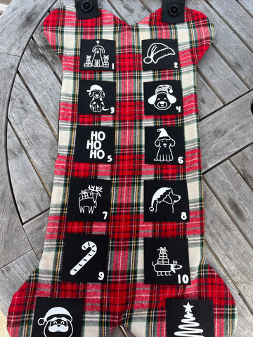 Red Plaid Advent Calendar - 12 Days of Christmas