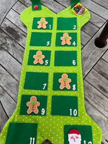 Green Polka Dot Gingerbread Advent Calendar - 12 Days of Christmas