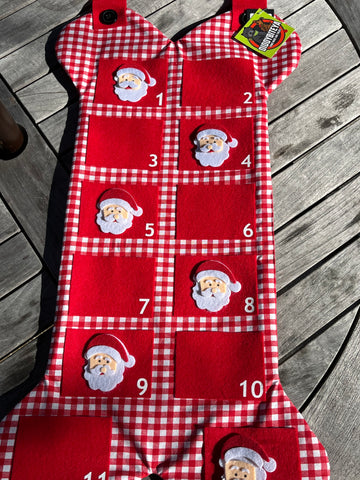 Santa Face Red Gingham Advent Calendar - 12 Days of Christmas
