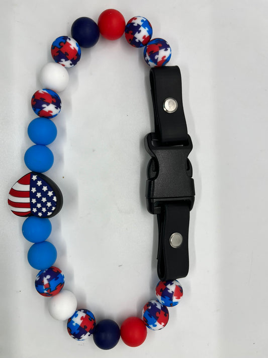 15" 🇺🇸 Flag Bark Bling Necklace🇺🇸