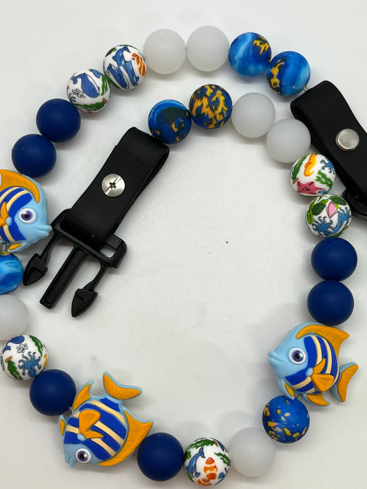 22"Blue Fish Necklace Bark Bling Collection