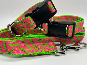 Pink Gator Collection - Collars & Lead