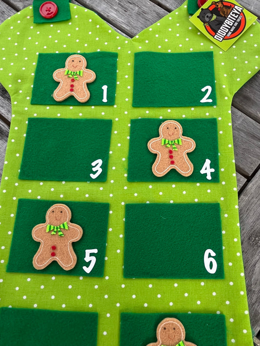 Green Polka Dot Gingerbread Advent Calendar - 12 Days of Christmas
