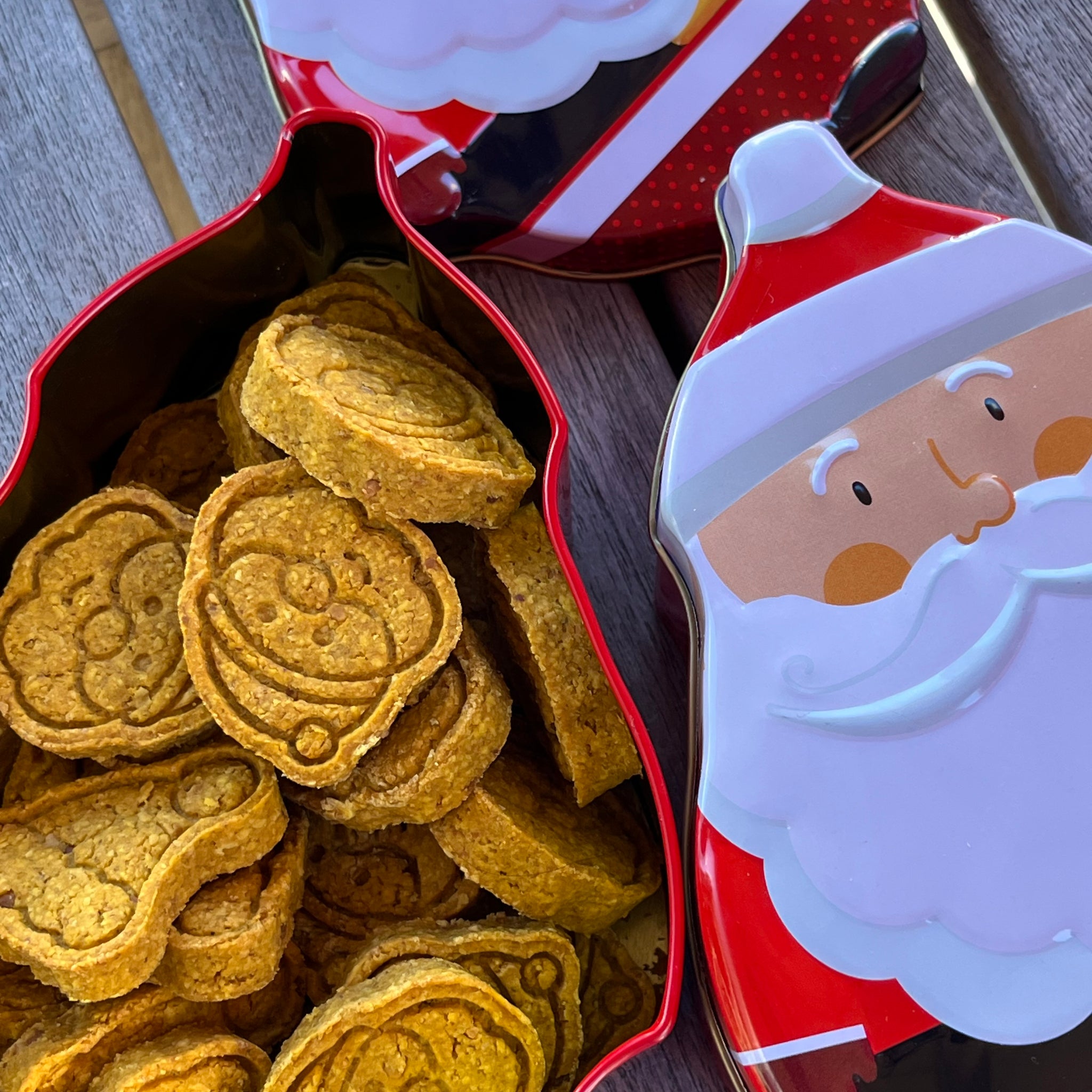 Paw-Mutt Pumpkin Santa Dog Treat Tin