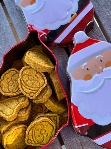 Paw-Mutt Pumpkin Santa Dog Treat Tin