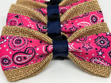 Pink Paisley Bow Tie