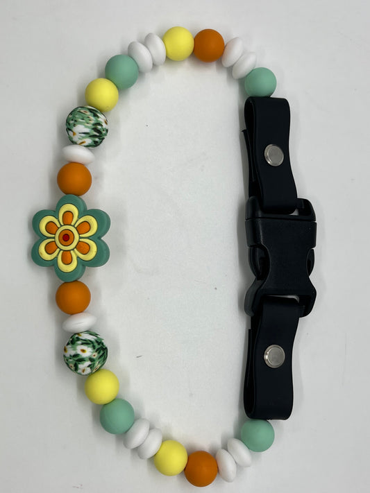 Aqua Flowers 15" Necklace Bark Bling Collection